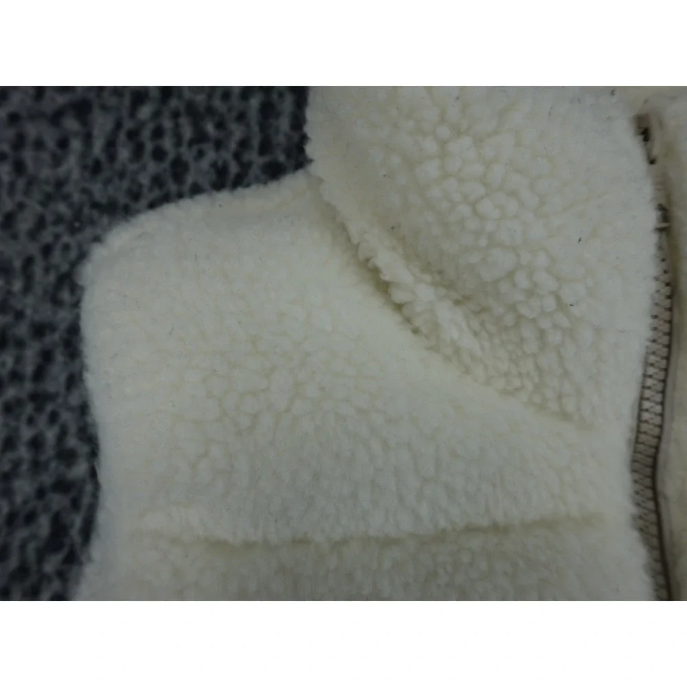 Garage Sherpa Puffer Vest Womens Medium Cream Ivory Faux Shearling Full Zip‎ Coz